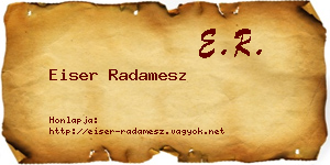 Eiser Radamesz névjegykártya